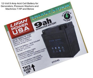 12-Volt 9 Amp Acid Cell Battery for Generators, Pressure Washers and Machines 7 HP and Below