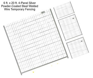 6 ft. x 20 ft. 4-Panel Silver Powder-Coated Steel Welded Wire Temporary Fencing