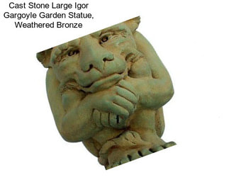 Cast Stone Large Igor Gargoyle Garden Statue, Weathered Bronze