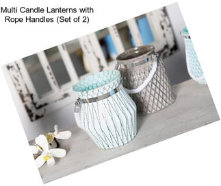 Multi Candle Lanterns with Rope Handles (Set of 2)