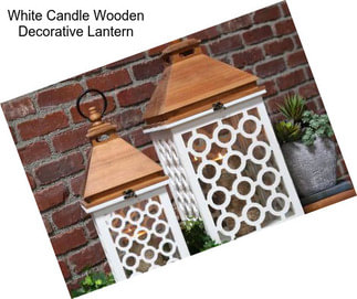 White Candle Wooden Decorative Lantern