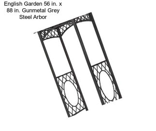 English Garden 56 in. x 88 in. Gunmetal Grey Steel Arbor
