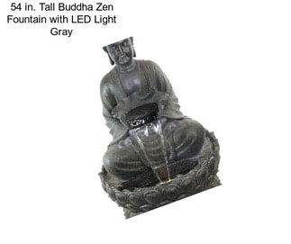 54 in. Tall Buddha Zen Fountain with LED Light Gray