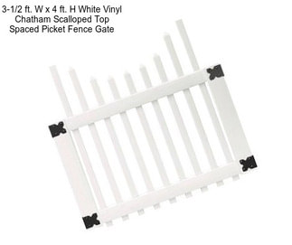 3-1/2 ft. W x 4 ft. H White Vinyl Chatham Scalloped Top Spaced Picket Fence Gate