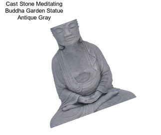 Cast Stone Meditating Buddha Garden Statue Antique Gray