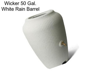 Wicker 50 Gal. White Rain Barrel