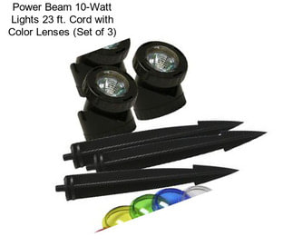 Power Beam 10-Watt Lights 23 ft. Cord with Color Lenses (Set of 3)
