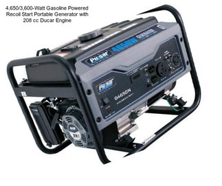 4,650/3,600-Watt Gasoline Powered Recoil Start Portable Generator with 208 cc Ducar Engine