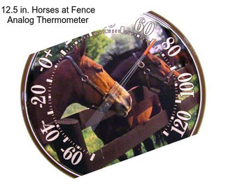 12.5 in. Horses at Fence Analog Thermometer