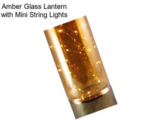 Amber Glass Lantern with Mini String Lights