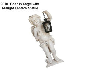 20 in. Cherub Angel with Tealight Lantern Statue