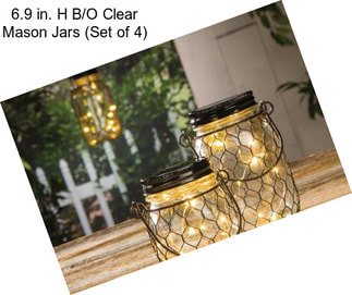 6.9 in. H B/O Clear Mason Jars (Set of 4)