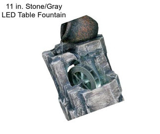 11 in. Stone/Gray LED Table Fountain