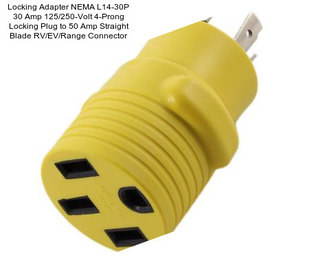 Locking Adapter NEMA L14-30P 30 Amp 125/250-Volt 4-Prong Locking Plug to 50 Amp Straight Blade RV/EV/Range Connector