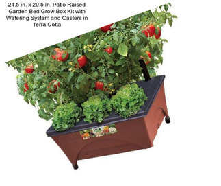 24.5 in. x 20.5 in. Patio Raised Garden Bed Grow Box Kit with Watering System and Casters in Terra Cotta