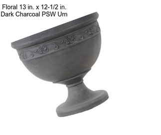 Floral 13 in. x 12-1/2 in. Dark Charcoal PSW Urn