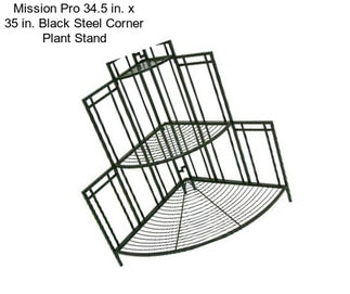 Mission Pro 34.5 in. x 35 in. Black Steel Corner Plant Stand