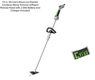 15 in. 56-Volt Lithium-ion Electric Cordless String Trimmer w/Rapid Reload Head with 2.5Ah Battery and Charger Included