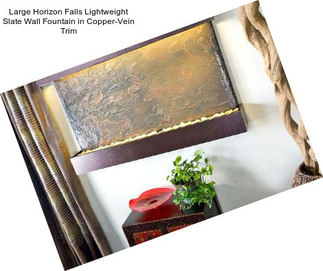 Large Horizon Falls Lightweight Slate Wall Fountain in Copper-Vein Trim