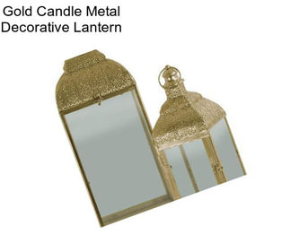Gold Candle Metal Decorative Lantern