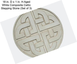 18 in. D x 1 in. H Aged White Composite Celtic Stepping Stone (Set of 3)