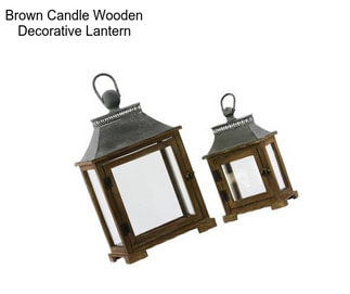 Brown Candle Wooden Decorative Lantern