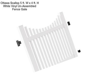 Ottawa Scallop 5 ft. W x 4 ft. H White Vinyl Un-Assembled Fence Gate