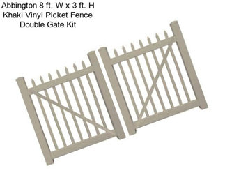 Abbington 8 ft. W x 3 ft. H Khaki Vinyl Picket Fence Double Gate Kit