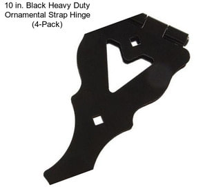 10 in. Black Heavy Duty Ornamental Strap Hinge (4-Pack)