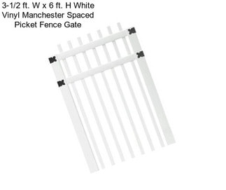 3-1/2 ft. W x 6 ft. H White Vinyl Manchester Spaced Picket Fence Gate