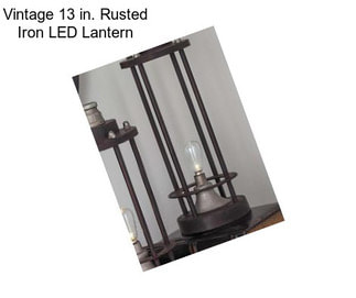 Vintage 13 in. Rusted Iron LED Lantern