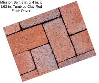 Mission Split 8 in. x 4 in. x 1.63 in. Tumbled Clay Red Flash Paver