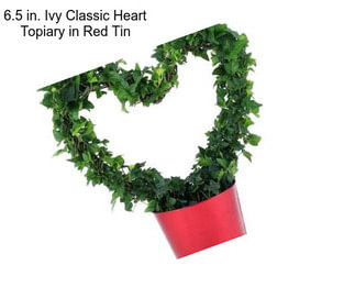 6.5 in. Ivy Classic Heart Topiary in Red Tin