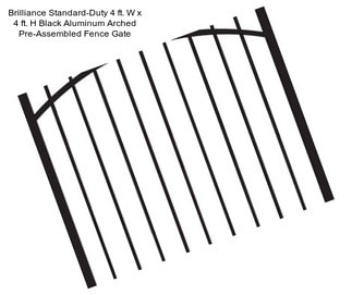 Brilliance Standard-Duty 4 ft. W x 4 ft. H Black Aluminum Arched Pre-Assembled Fence Gate