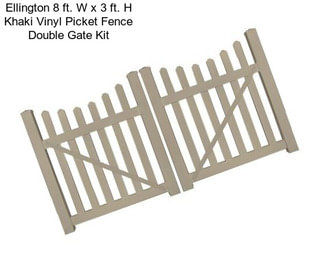 Ellington 8 ft. W x 3 ft. H Khaki Vinyl Picket Fence Double Gate Kit