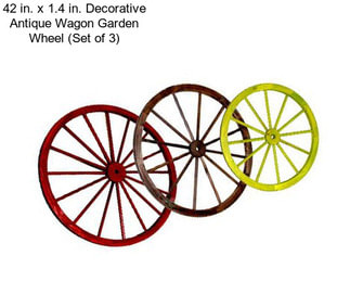 42 in. x 1.4 in. Decorative Antique Wagon Garden Wheel (Set of 3)