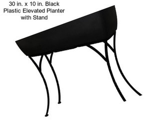 30 in. x 10 in. Black Plastic Elevated Planter with Stand