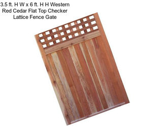 3.5 ft. H W x 6 ft. H H Western Red Cedar Flat Top Checker Lattice Fence Gate