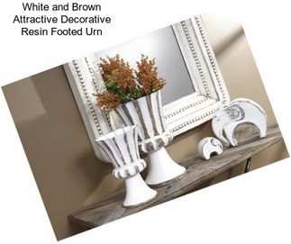 White and Brown Attractive Decorative Resin Footed Urn