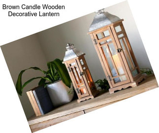 Brown Candle Wooden Decorative Lantern