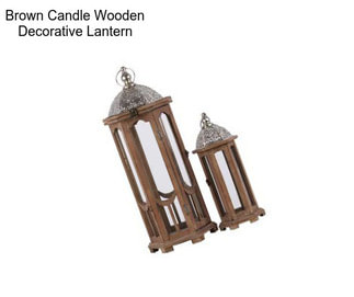 Brown Candle Wooden Decorative Lantern