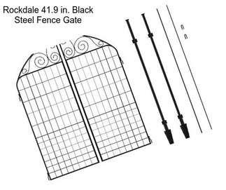 Rockdale 41.9 in. Black Steel Fence Gate