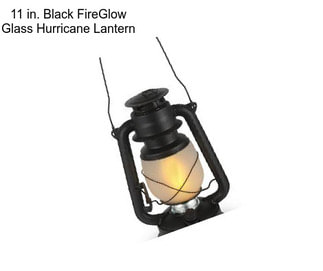 11 in. Black FireGlow Glass Hurricane Lantern