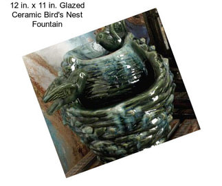 12 in. x 11 in. Glazed Ceramic Bird\'s Nest Fountain