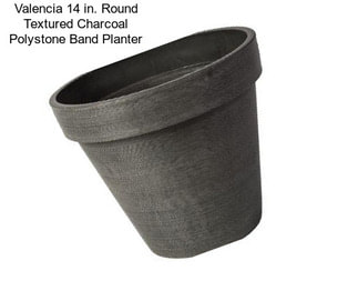 Valencia 14 in. Round Textured Charcoal Polystone Band Planter