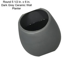 Round 5 1/2 in. x 6 in. Dark Grey Ceramic Wall Planter