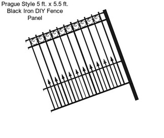 Prague Style 5 ft. x 5.5 ft. Black Iron DIY Fence Panel