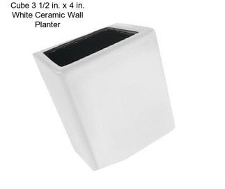 Cube 3 1/2 in. x 4 in. White Ceramic Wall Planter