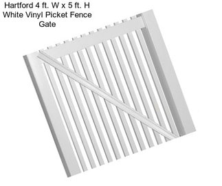 Hartford 4 ft. W x 5 ft. H White Vinyl Picket Fence Gate