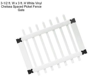 3-1/2 ft. W x 3 ft. H White Vinyl Chelsea Spaced Picket Fence Gate